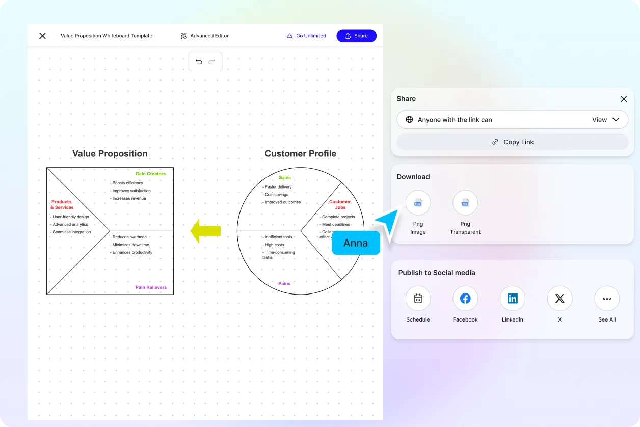 Free AI Value Proposition Generator, AI Value Proposition Whiteboard Maker Online